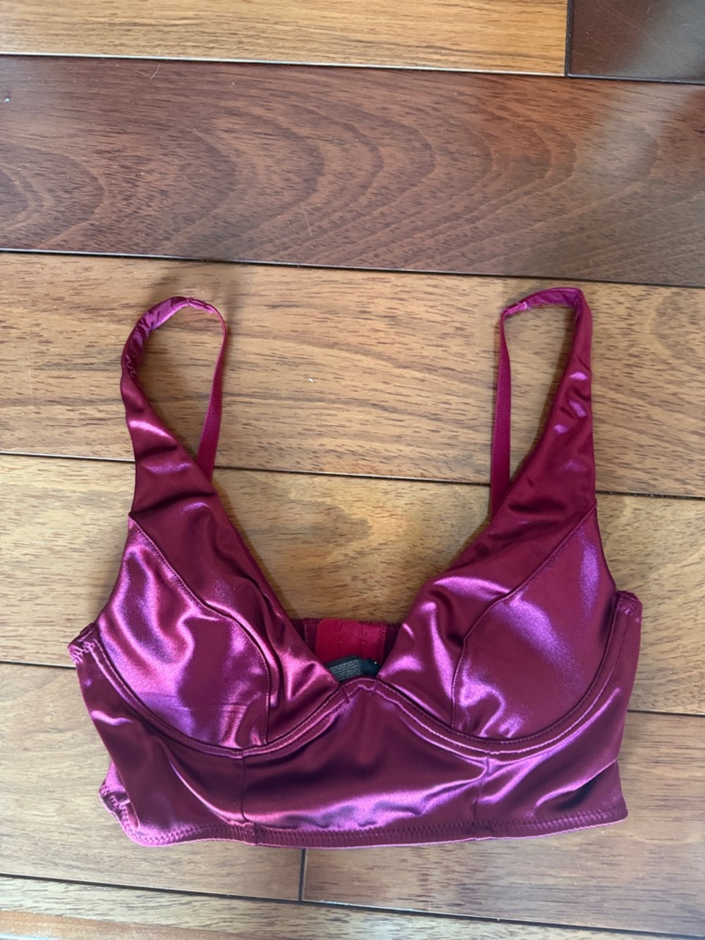Women's Satin Burgundy Bralette Urban Outfitters